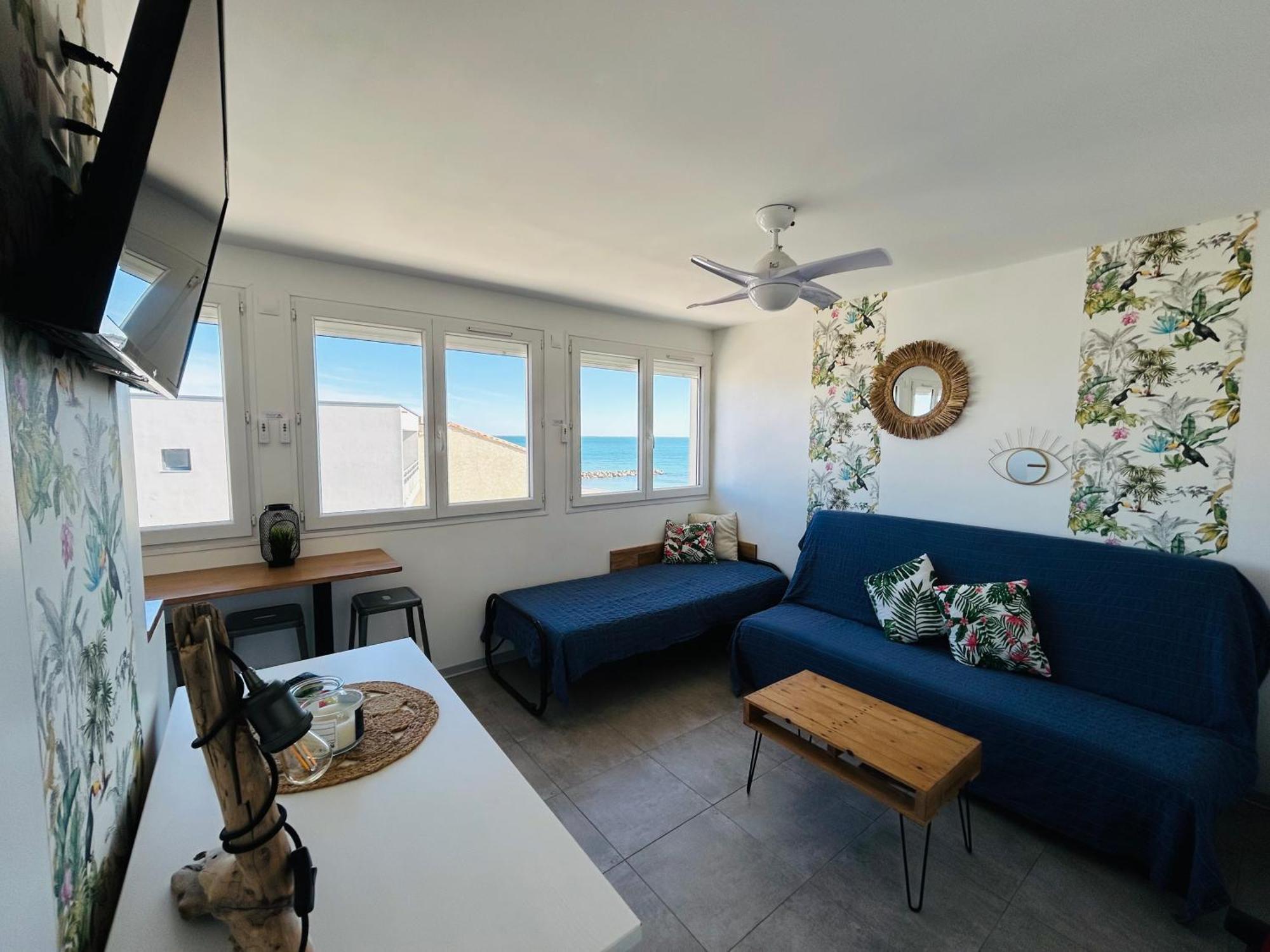 Estudio 1Ere Ligne Vue Mer ,Place De Parking Privee Acces A La Plage De La Residence 3Eme Etage Palavas-les-Flots Exterior foto